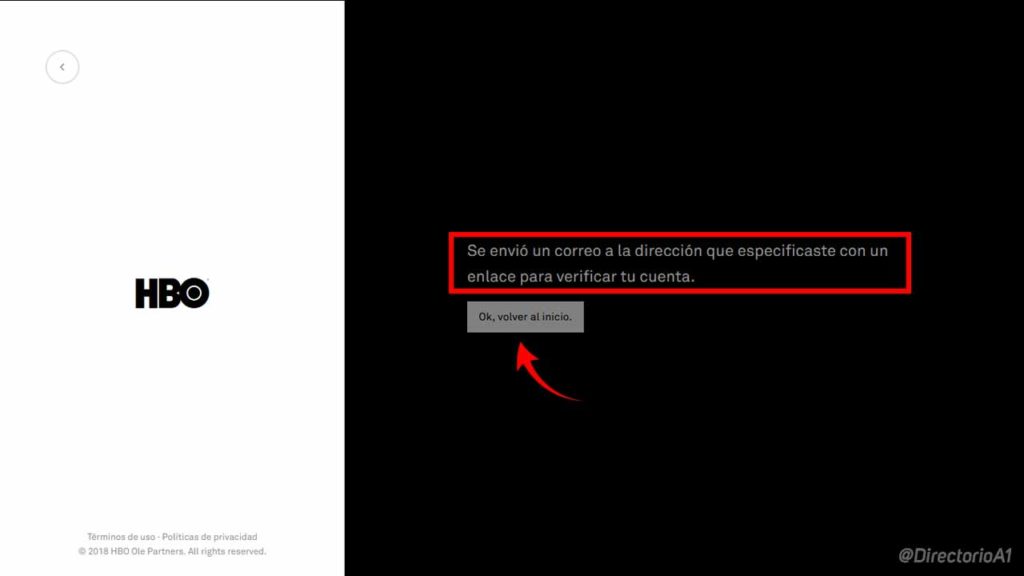 Paso 4 Registro en HBO gratis