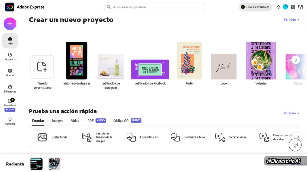 Adobe Express - los 7 mejores editores gráficos online #DirectorioA1