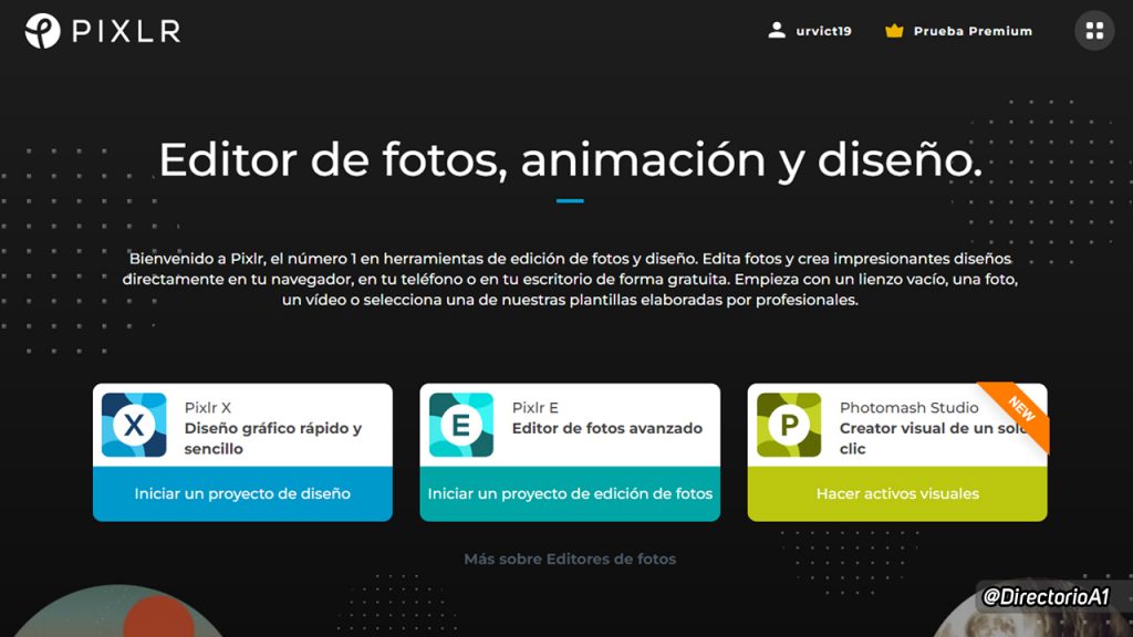 Pixlr - los 7 mejores editores gráficos online #DirectorioA1