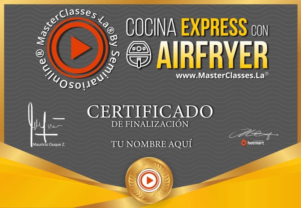 Certificado - Como cocinar en freidora de aire xiaomi - Directorio a1